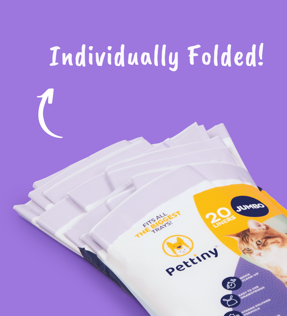 JUMBO Cat Litter Tray Liners Pettiny